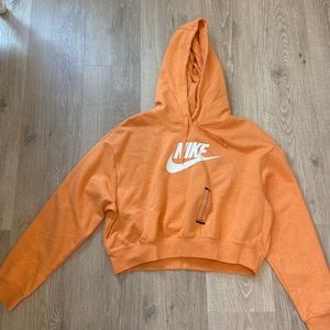 Nike orange cropped hoodie